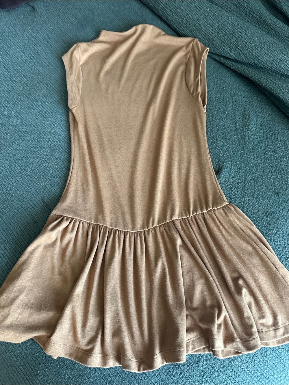 Free People Taupe Sleeveless Drop-Waist Flowy Dress
